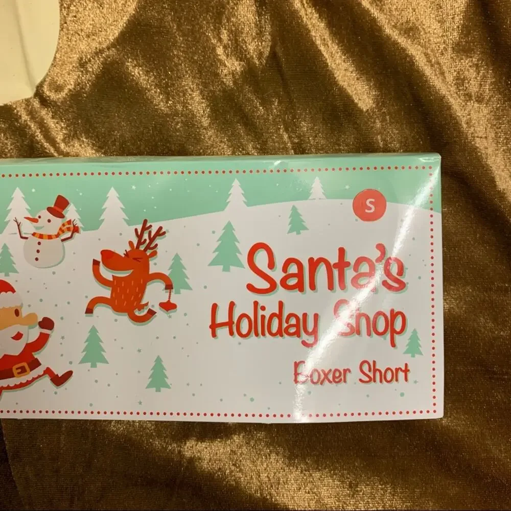 Santa's Holiday Shop Googly Eye Reindeer Men's Boxers Size S NWT‎
